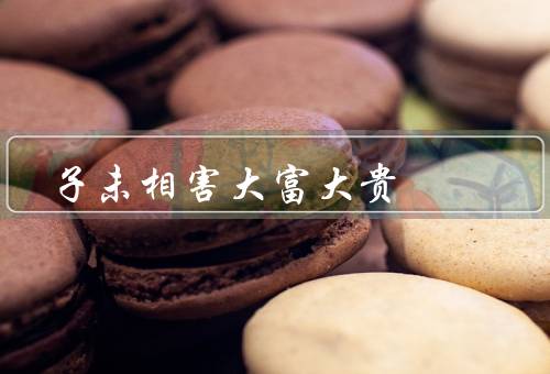 子未相害大富大贵，富／不以子未财／家庭富贵