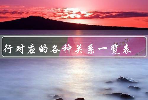 五行对应的各种关系一览表（相生关系、相克关系、相互关系）