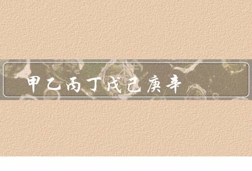 甲乙丙丁戊己庚辛（甲／乙／丙）