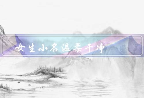 女生小名温柔干净，温柔的外表、内心的柔软、生活的整洁