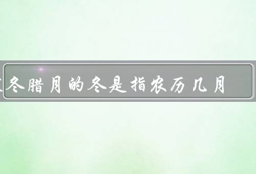 寒冬腊月的冬是指农历几月，腊月的特点、寒冬腊月的庆祝活动