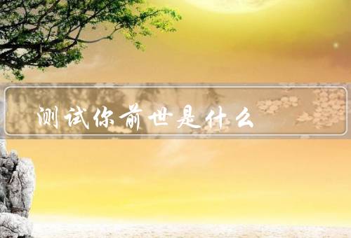 测试你前世是什么