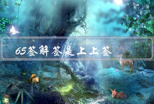 65签解签是上上签，大吉大利／财运亨通／人际关系和谐