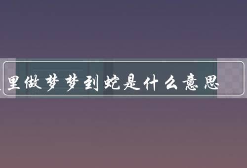 夜里做梦梦到蛇是什么意思（潜意识的恐惧／欲望的表达）