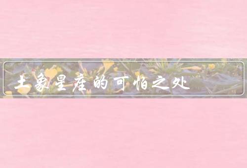 土象星座的可怕之处（固执、过于现实、缺乏灵活性）