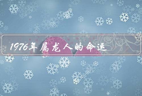 1976年属龙人的命运，事业进展／财运变化／人际关系