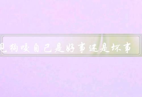 梦见狗咬自己是好事还是坏事，意味着能力的提升