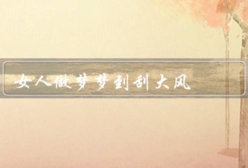 女人做梦梦到刮大风，梦中的大风／风中的女人／大风过后