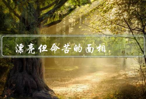漂亮但命苦的面相，相貌犹如花朵／命运的无情捉弄