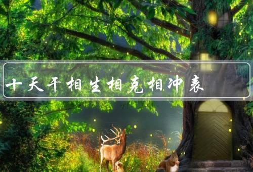 十天干相生相克相冲表，干相生／相克／相冲