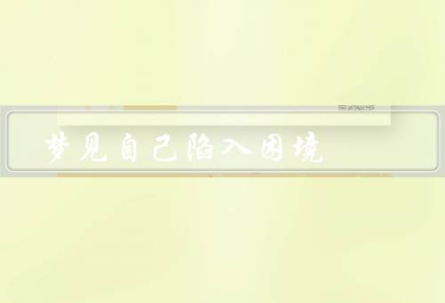 梦见自己陷入困境，无助／探索／解脱