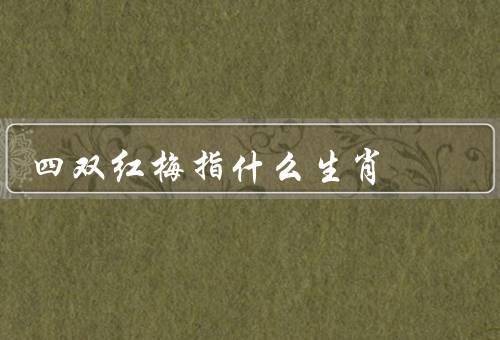 四双红梅指什么生肖（热情奔放／勤劳踏实／善良真诚）