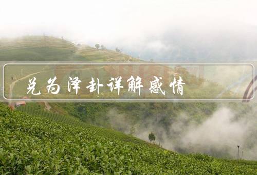 兑为泽卦详解感情（开端／发展／转折）