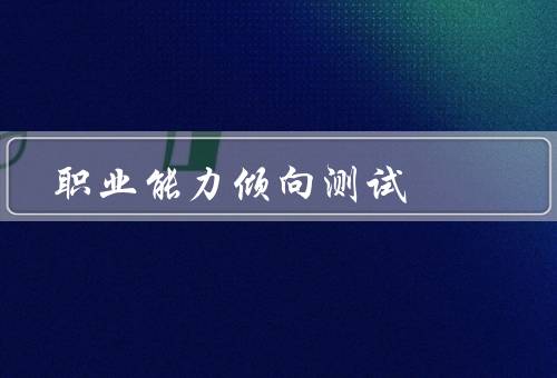 职业能力倾向测试，流程／能力维度／价值