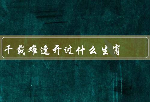 千载难逢开过什么生肖，鼠年／龙年／猪年