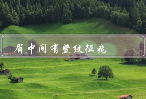 眉中间有竖纹征兆（肝脏健康／消化系统问题／压力过大）