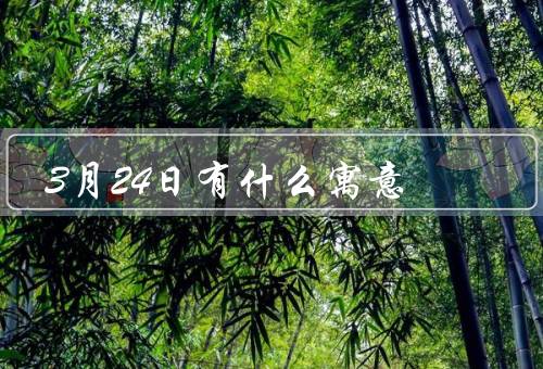 3月24日有什么寓意，历史意义／环保意义／个人意义
