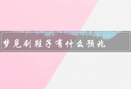 梦见刷鞋子有什么预兆，新机遇／努力奋斗／烦恼和困惑