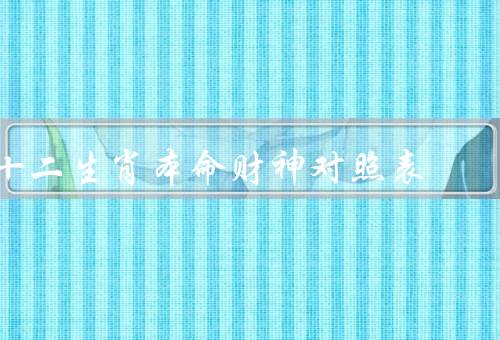 十二生肖本命财神对照表（鼠、牛、虎）