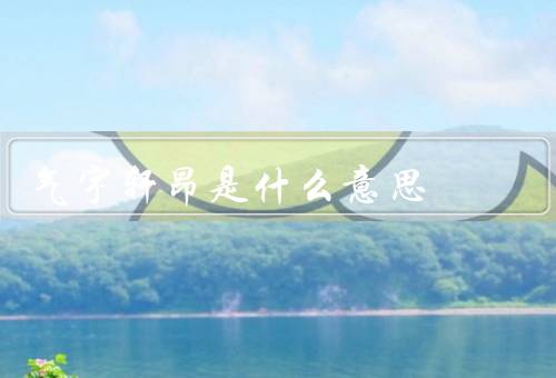 气宇轩昂是什么意思（外表／气质／影响力）