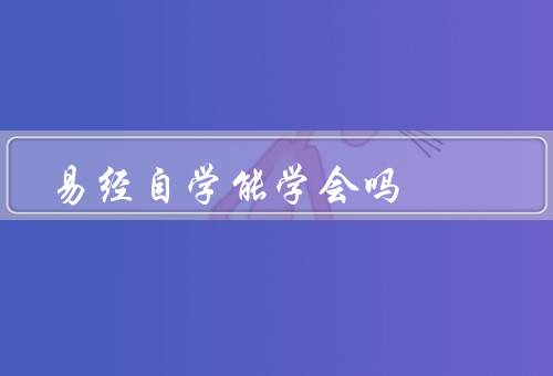 易经自学能学会吗