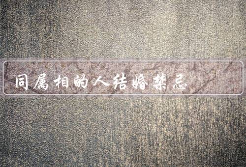 同属相的人结婚禁忌（夫妻命运相似／容易产生犯冲）