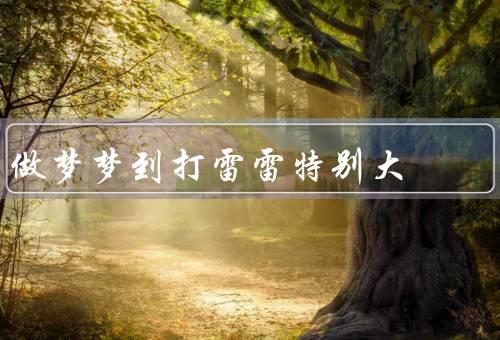 做梦梦到打雷雷特别大