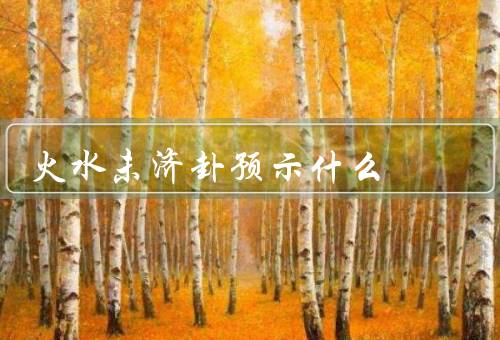 火水未济卦预示什么（象征／影响／调整与平衡）