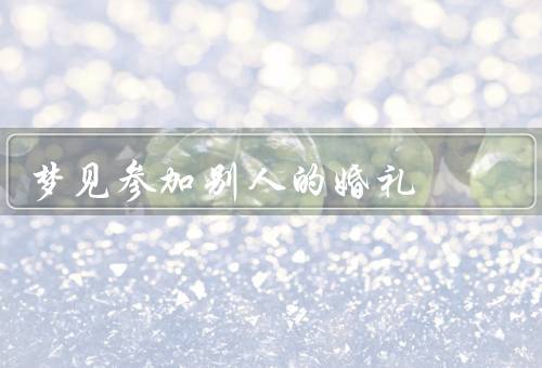 梦见参加别人的婚礼，喜庆的场景／祝福的祝福／意义的象征